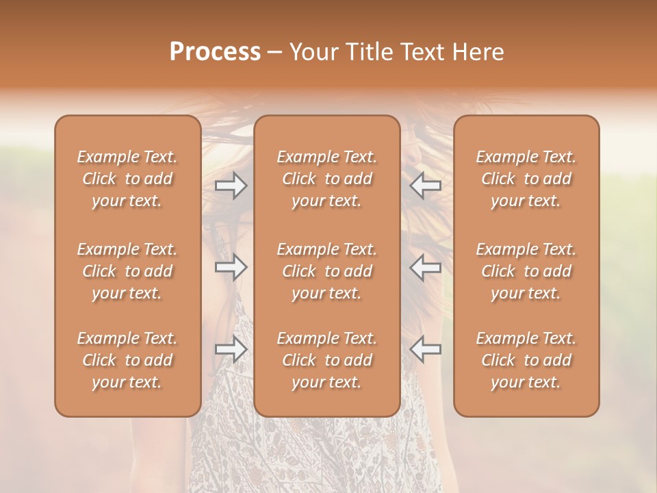 A Woman With Her Hair Blowing In The Wind PowerPoint Template