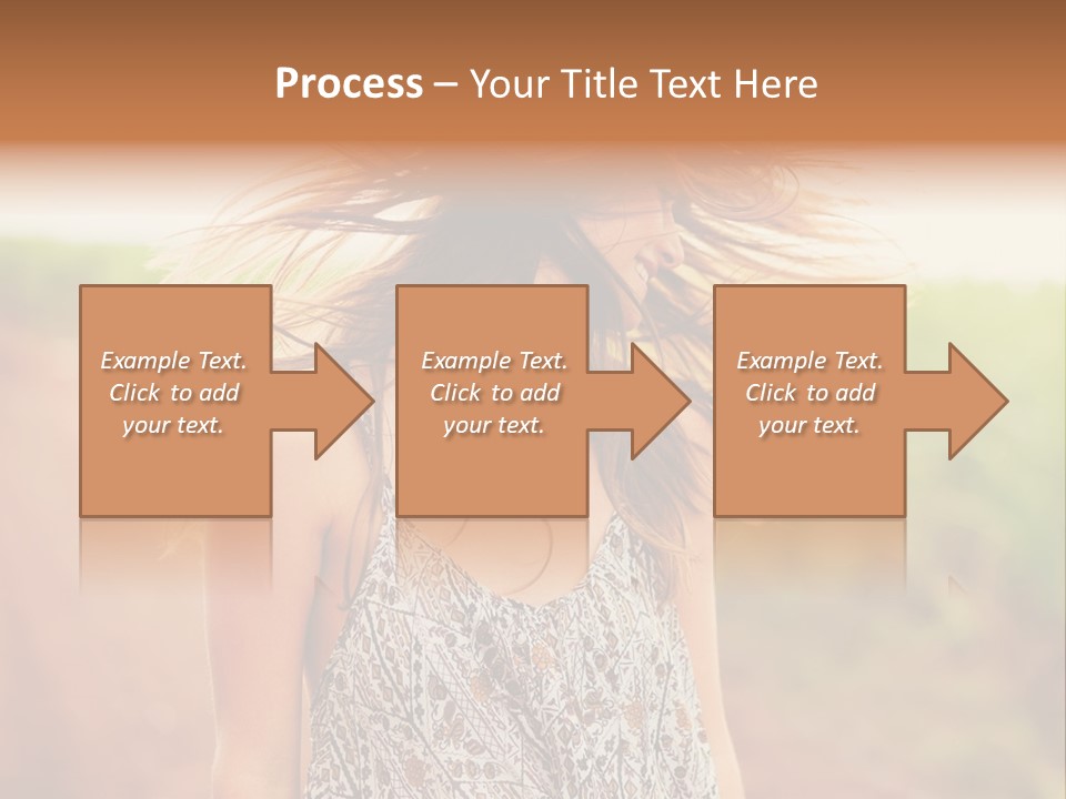 A Woman With Her Hair Blowing In The Wind PowerPoint Template