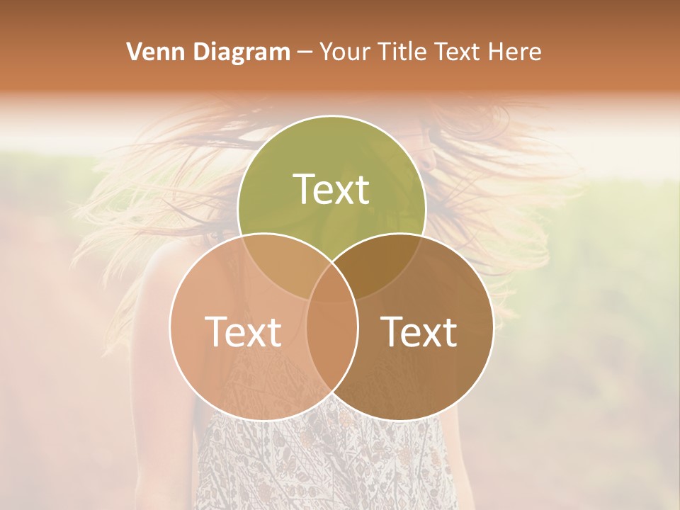 A Woman With Her Hair Blowing In The Wind PowerPoint Template