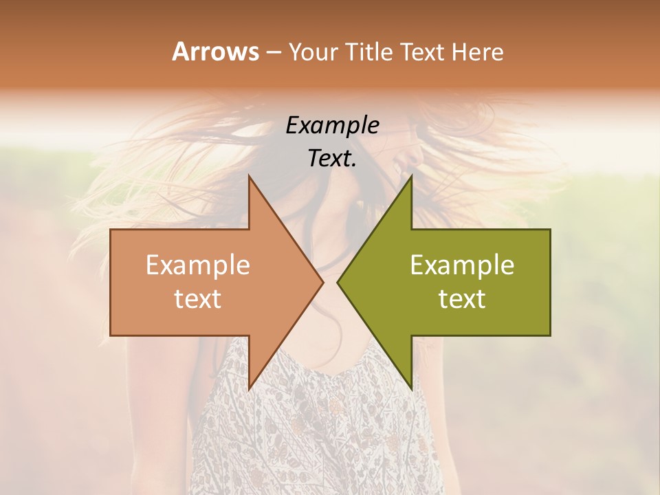 A Woman With Her Hair Blowing In The Wind PowerPoint Template