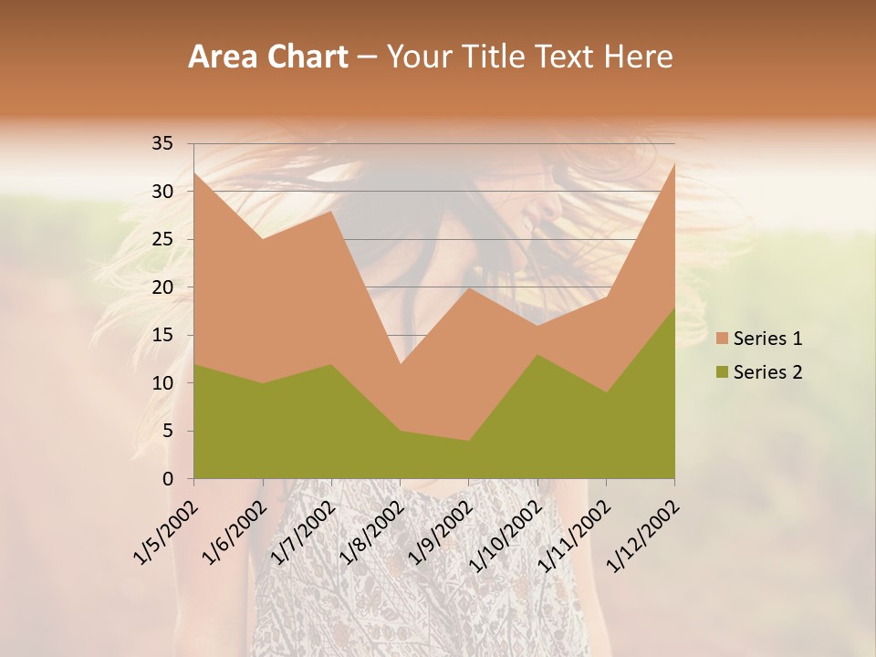 A Woman With Her Hair Blowing In The Wind PowerPoint Template