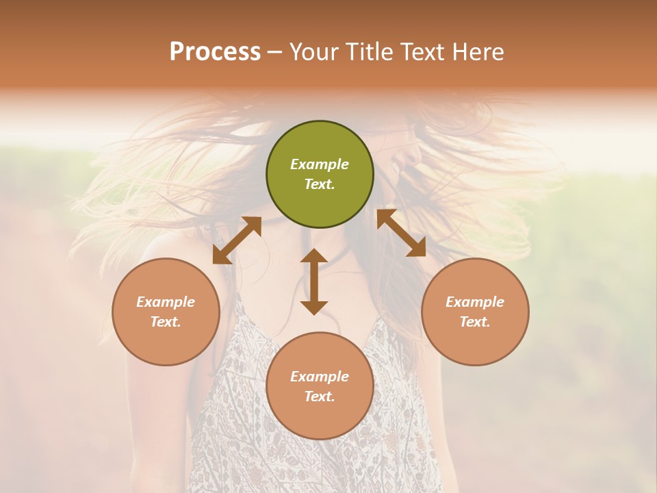 A Woman With Her Hair Blowing In The Wind PowerPoint Template