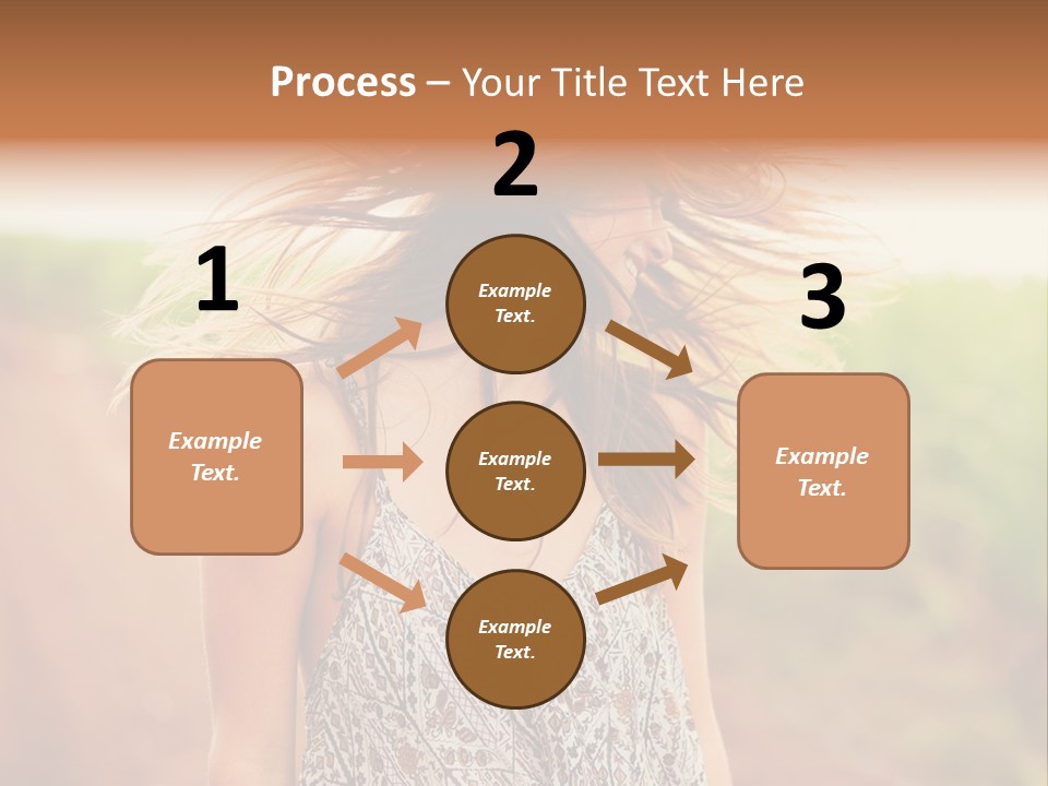 A Woman With Her Hair Blowing In The Wind PowerPoint Template