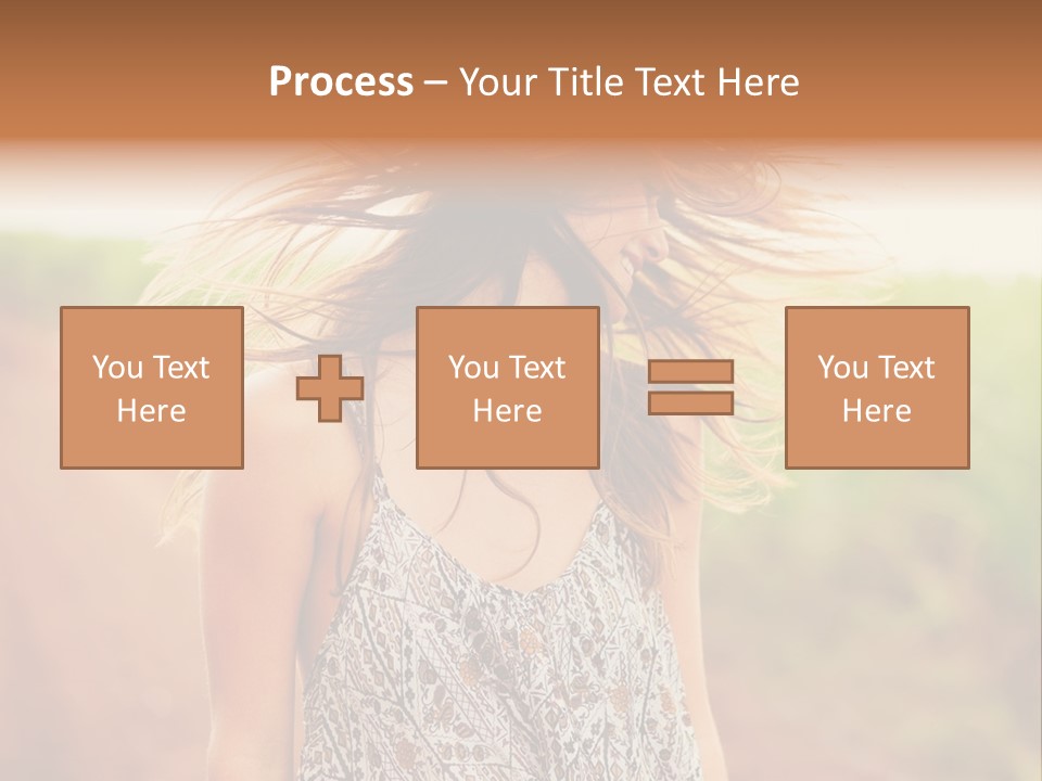 A Woman With Her Hair Blowing In The Wind PowerPoint Template