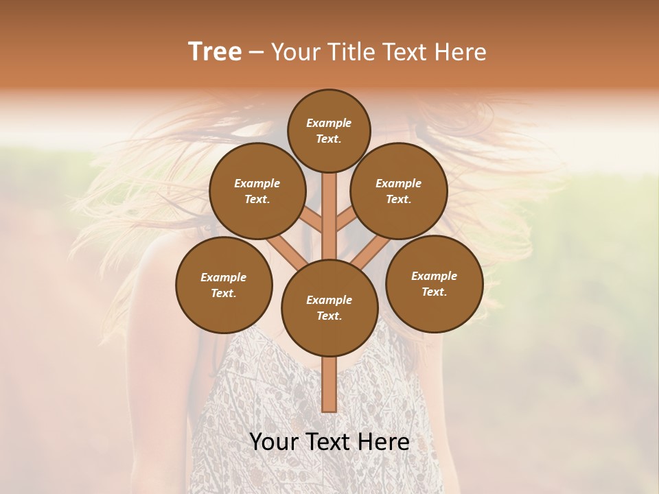 A Woman With Her Hair Blowing In The Wind PowerPoint Template