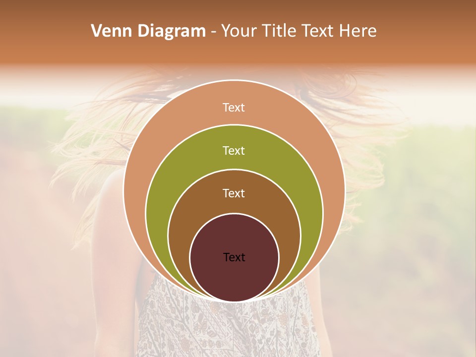 A Woman With Her Hair Blowing In The Wind PowerPoint Template