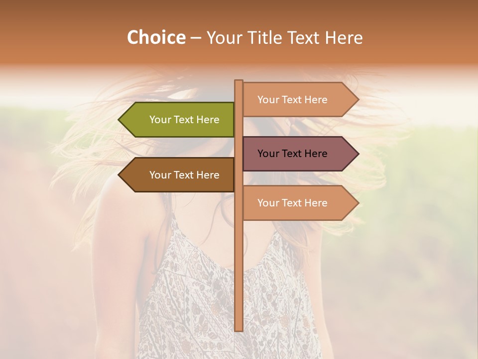 A Woman With Her Hair Blowing In The Wind PowerPoint Template