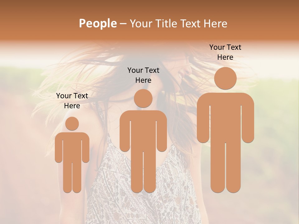 A Woman With Her Hair Blowing In The Wind PowerPoint Template