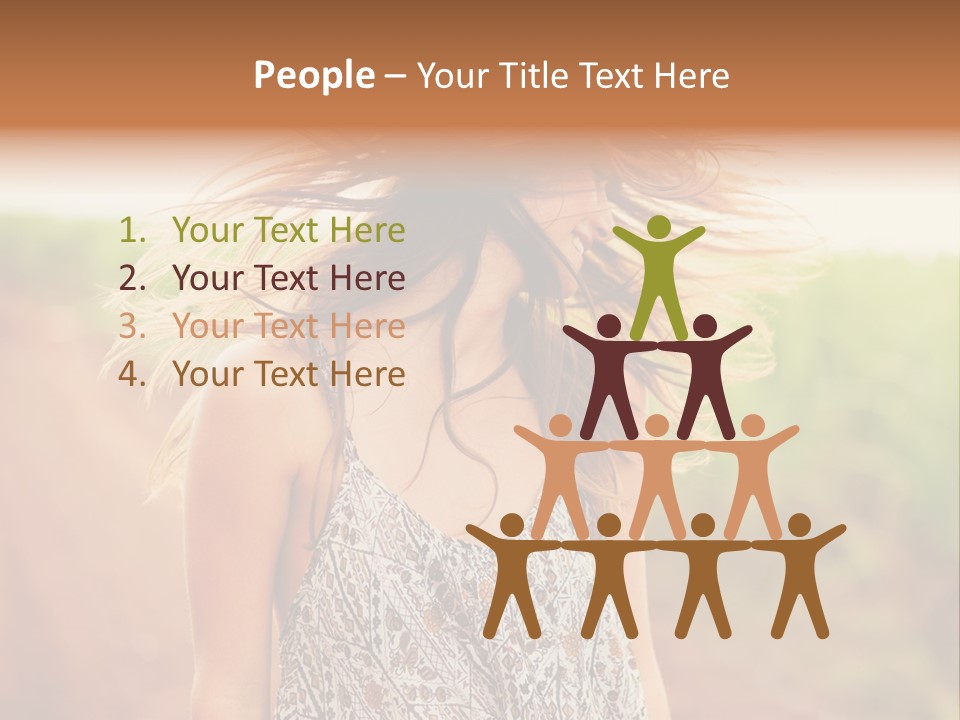 A Woman With Her Hair Blowing In The Wind PowerPoint Template