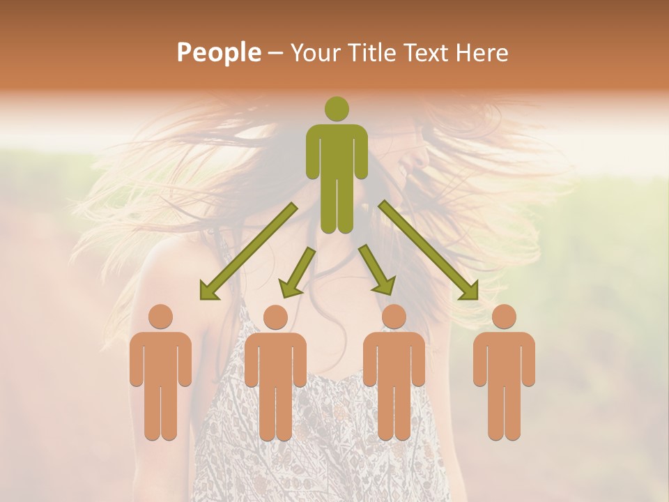 A Woman With Her Hair Blowing In The Wind PowerPoint Template