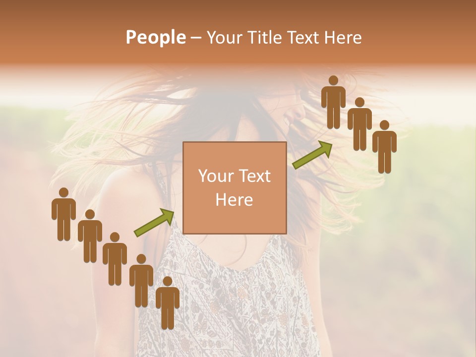 A Woman With Her Hair Blowing In The Wind PowerPoint Template