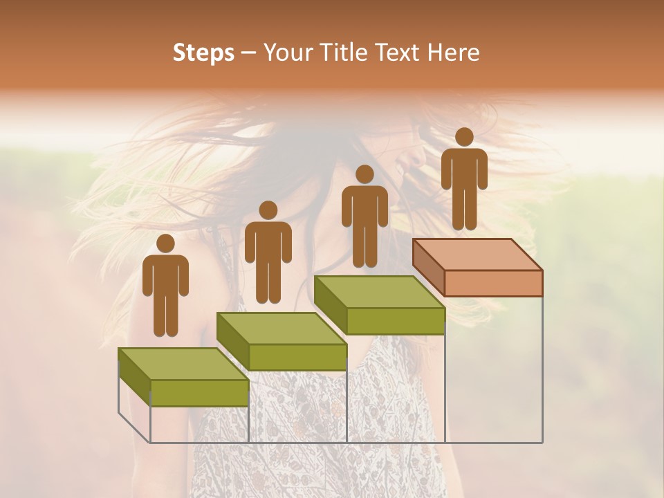 A Woman With Her Hair Blowing In The Wind PowerPoint Template