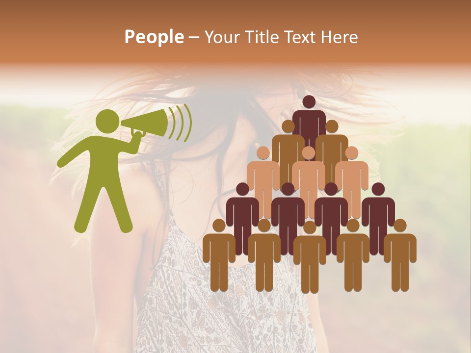 A Woman With Her Hair Blowing In The Wind PowerPoint Template