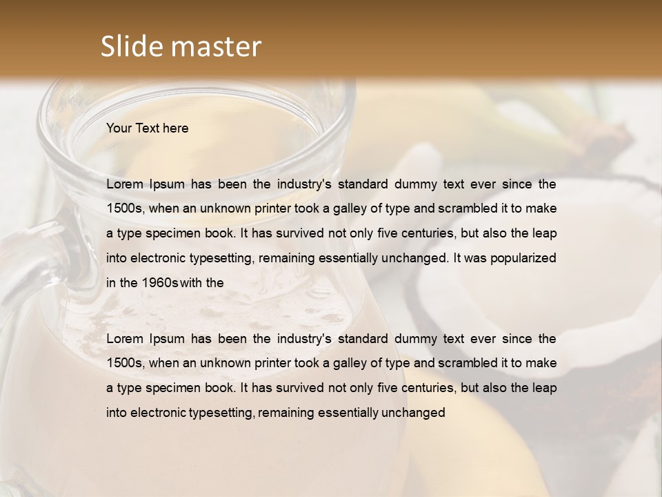 A Banana And A Glass Of Milk On A Table PowerPoint Template