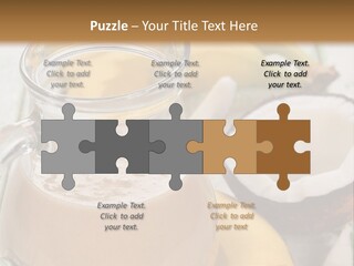 A Banana And A Glass Of Milk On A Table PowerPoint Template