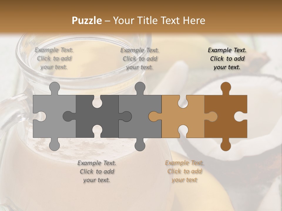 A Banana And A Glass Of Milk On A Table PowerPoint Template