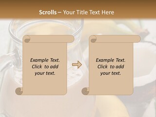 A Banana And A Glass Of Milk On A Table PowerPoint Template