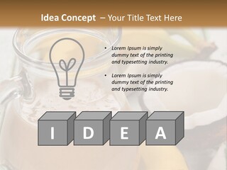 A Banana And A Glass Of Milk On A Table PowerPoint Template