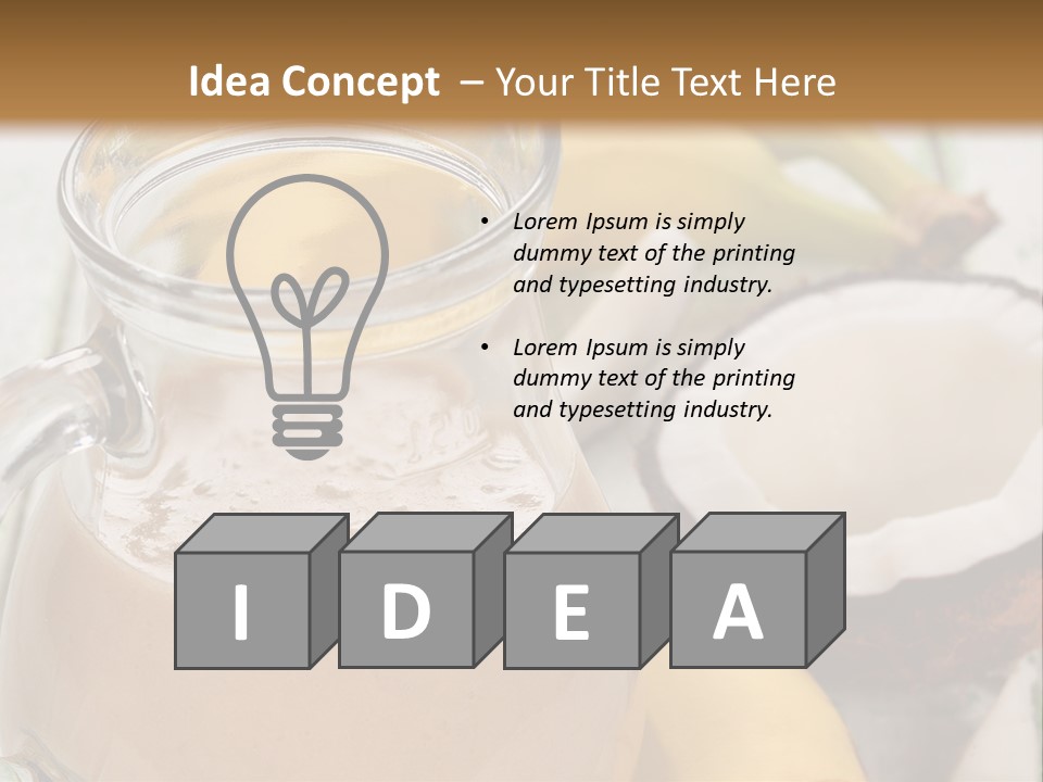 A Banana And A Glass Of Milk On A Table PowerPoint Template