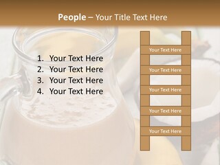 A Banana And A Glass Of Milk On A Table PowerPoint Template