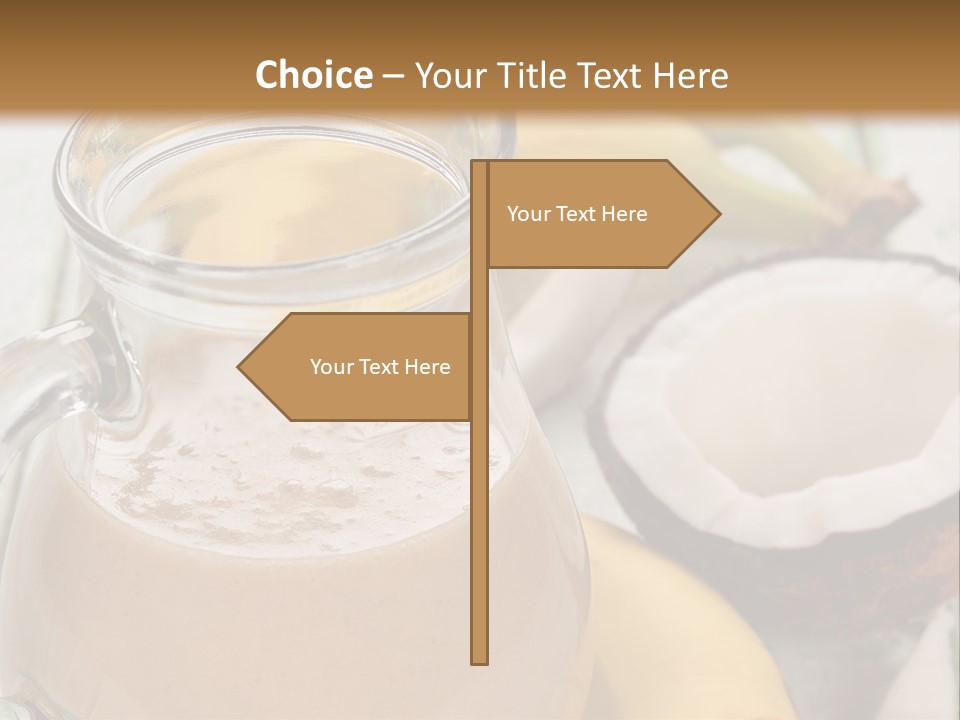 A Banana And A Glass Of Milk On A Table PowerPoint Template