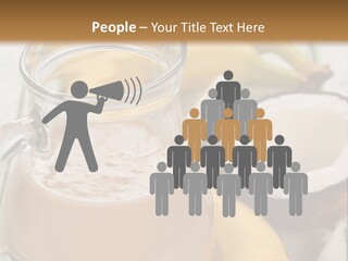 A Banana And A Glass Of Milk On A Table PowerPoint Template