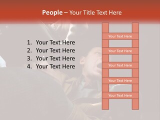 A Man Driving A Car With His Mouth Open PowerPoint Template