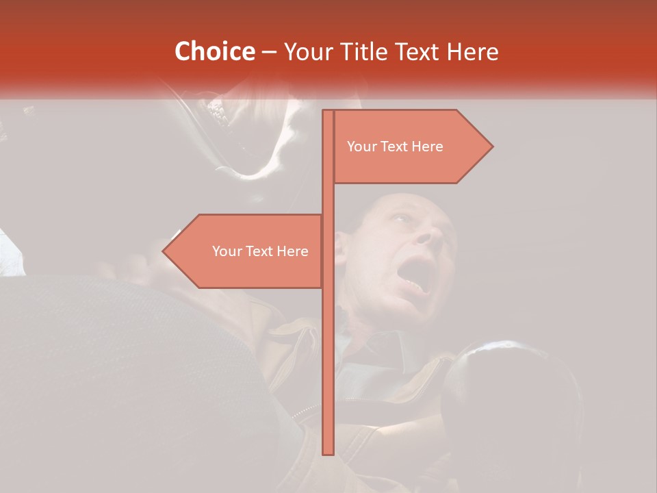 A Man Driving A Car With His Mouth Open PowerPoint Template