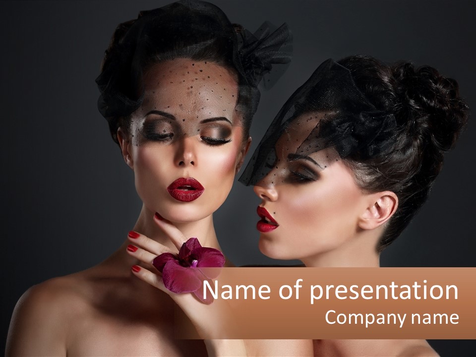A Couple Of Women With Makeup On Their Faces PowerPoint Template