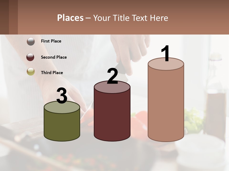 A Person Cutting Vegetables With A Knife On A Cutting Board PowerPoint Template