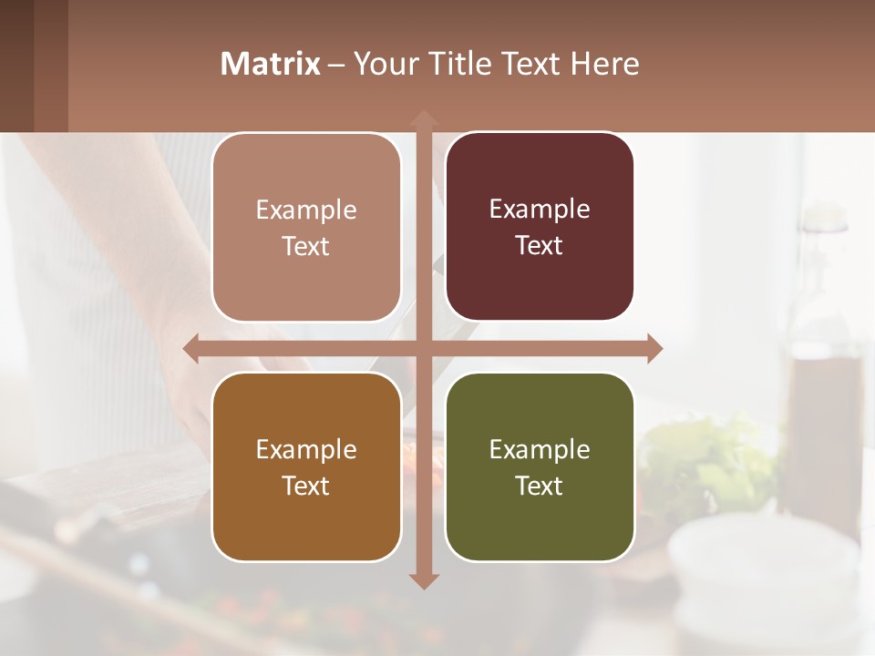 A Person Cutting Vegetables With A Knife On A Cutting Board PowerPoint Template