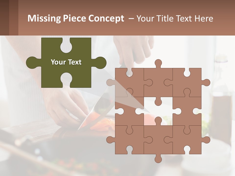 A Person Cutting Vegetables With A Knife On A Cutting Board PowerPoint Template