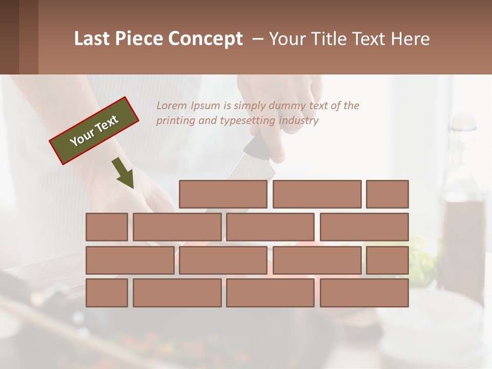 A Person Cutting Vegetables With A Knife On A Cutting Board PowerPoint Template