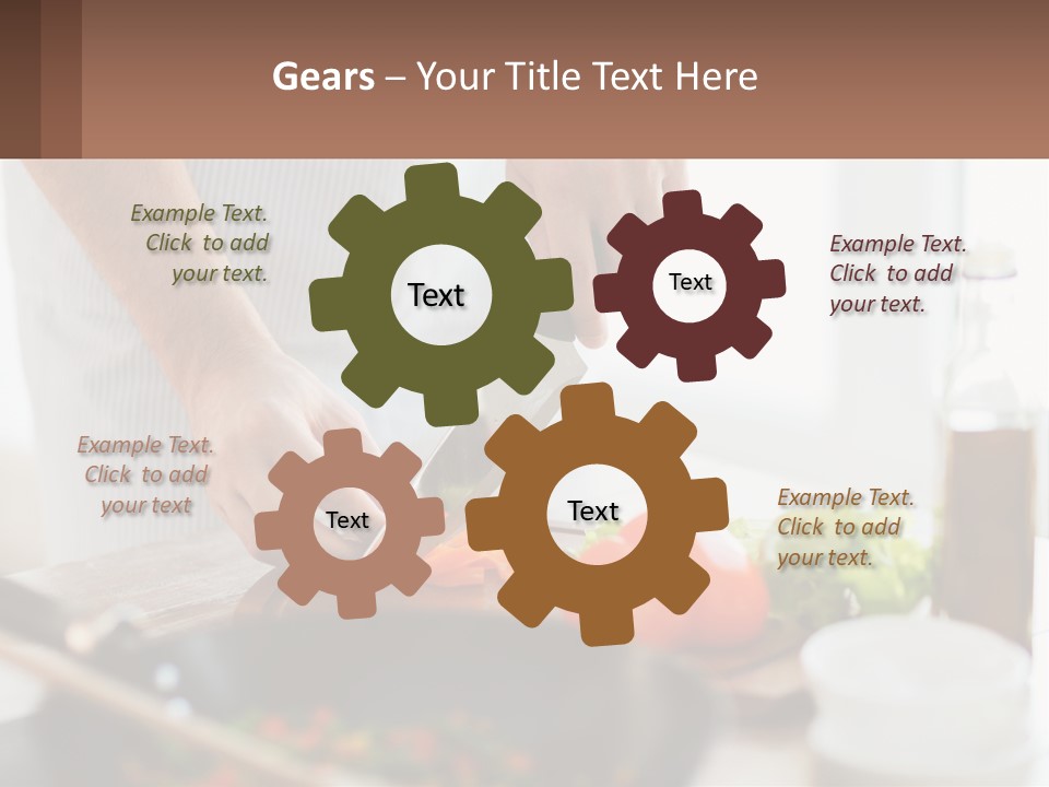 A Person Cutting Vegetables With A Knife On A Cutting Board PowerPoint Template