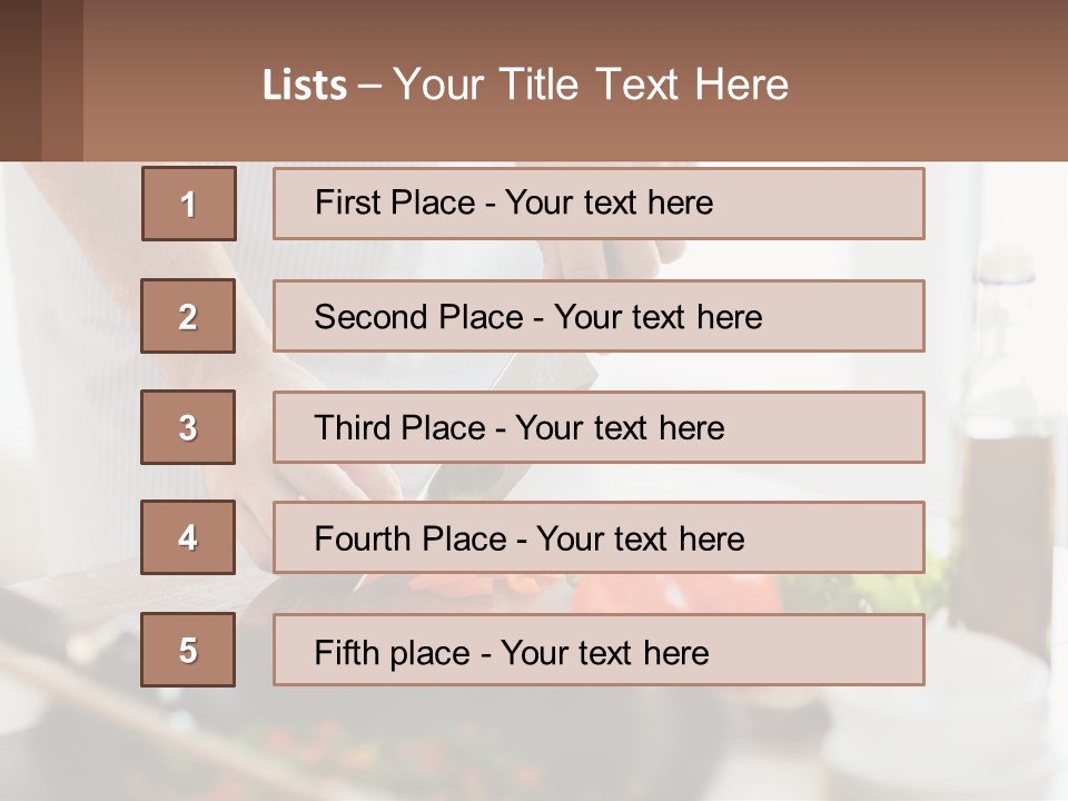 A Person Cutting Vegetables With A Knife On A Cutting Board PowerPoint Template
