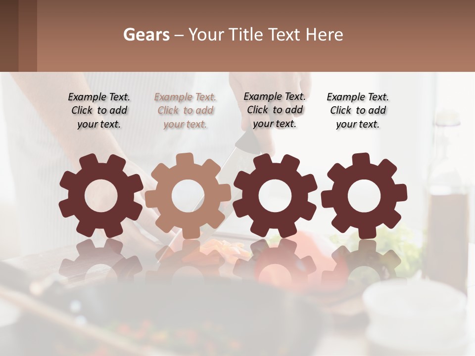 A Person Cutting Vegetables With A Knife On A Cutting Board PowerPoint Template