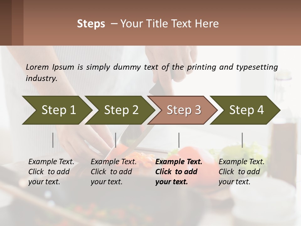 A Person Cutting Vegetables With A Knife On A Cutting Board PowerPoint Template