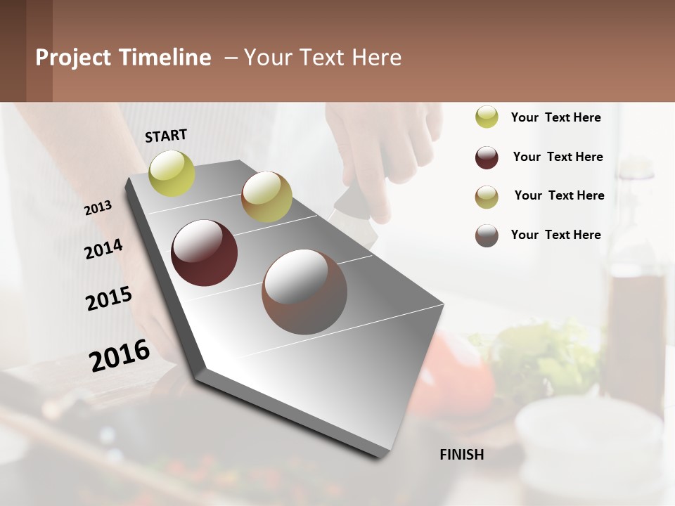 A Person Cutting Vegetables With A Knife On A Cutting Board PowerPoint Template