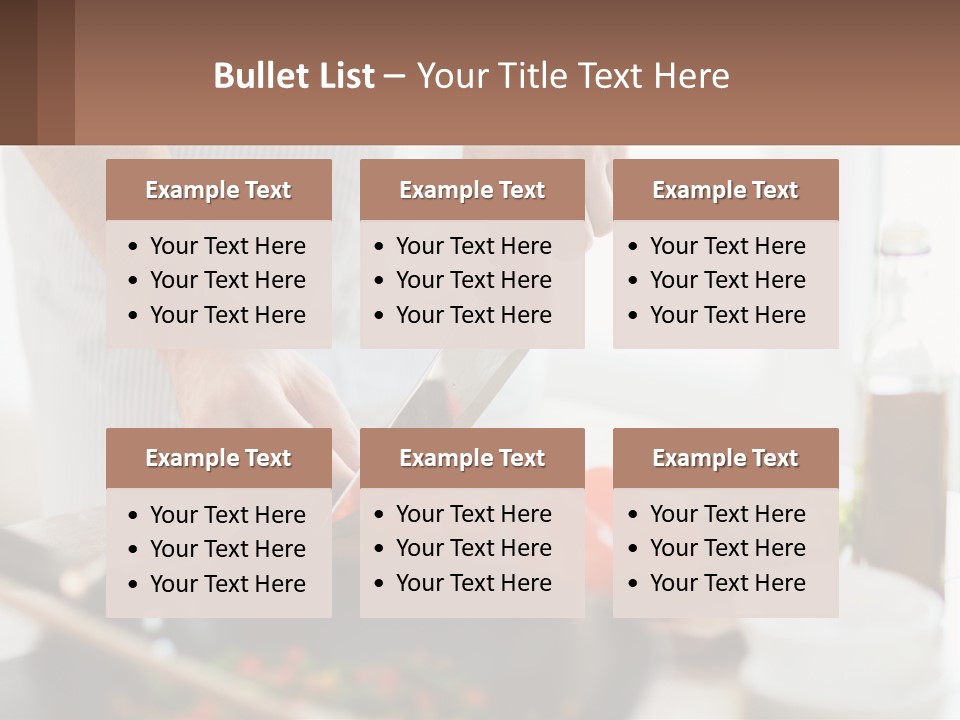 A Person Cutting Vegetables With A Knife On A Cutting Board PowerPoint Template