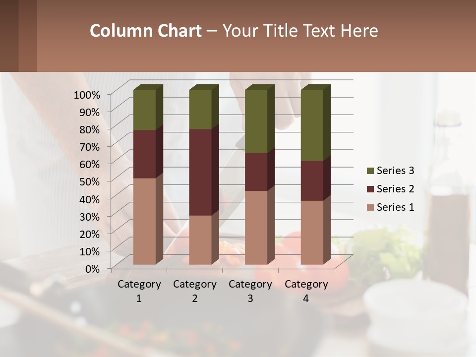 A Person Cutting Vegetables With A Knife On A Cutting Board PowerPoint Template