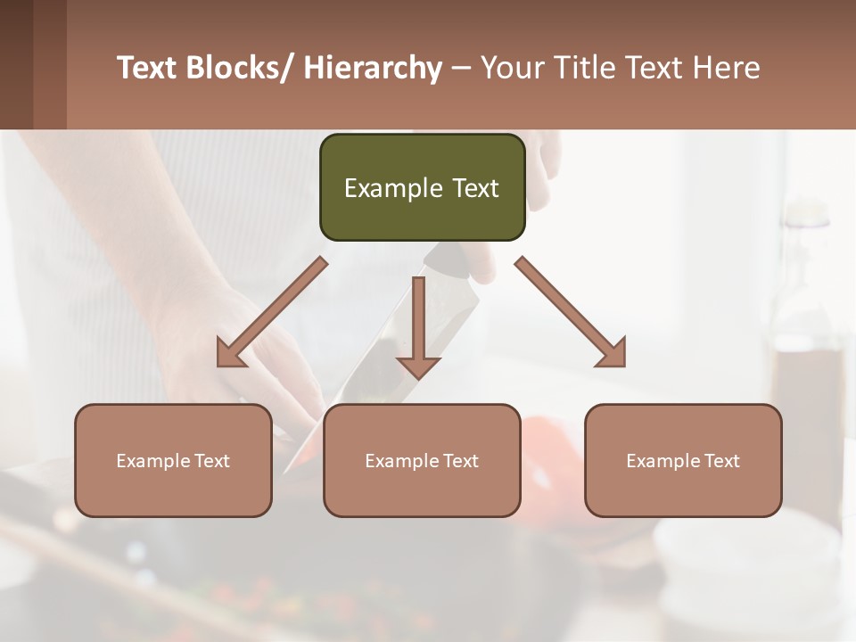 A Person Cutting Vegetables With A Knife On A Cutting Board PowerPoint Template