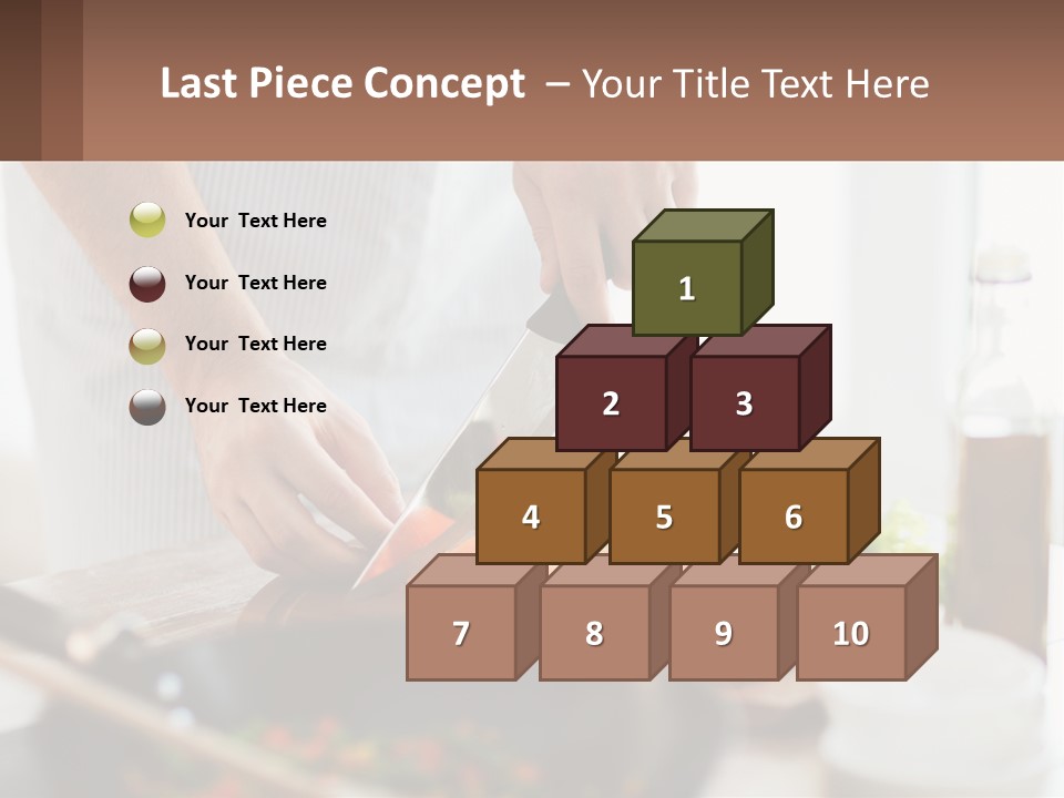 A Person Cutting Vegetables With A Knife On A Cutting Board PowerPoint Template