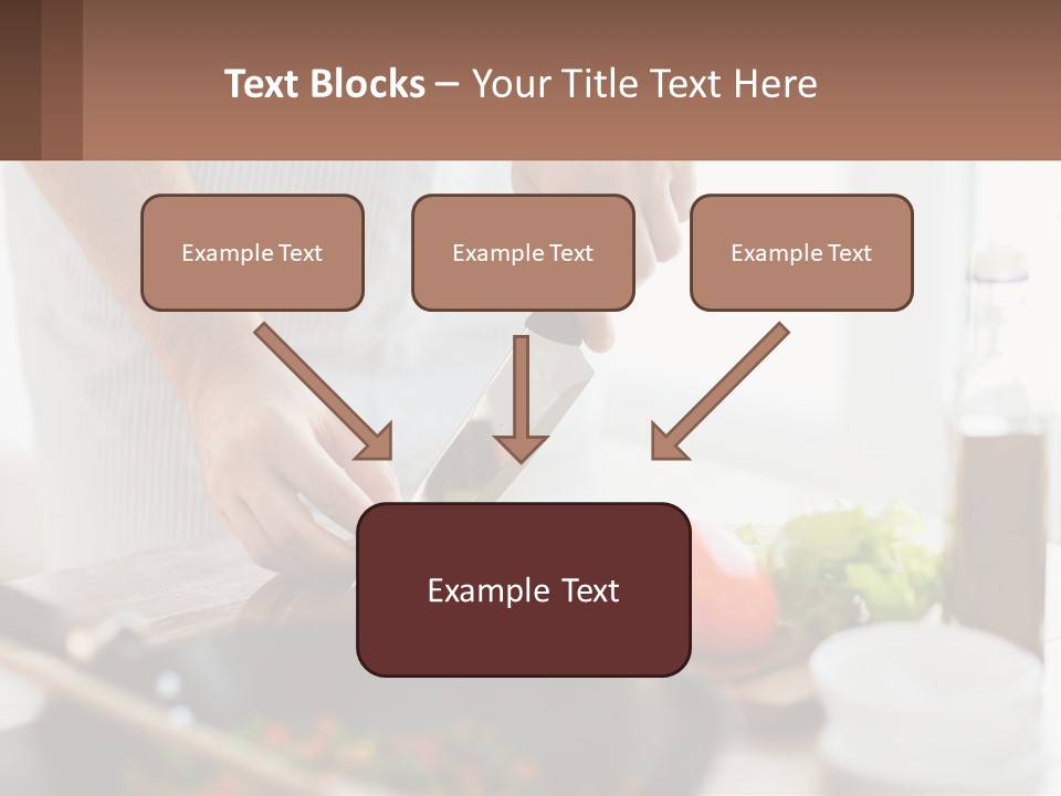 A Person Cutting Vegetables With A Knife On A Cutting Board PowerPoint Template