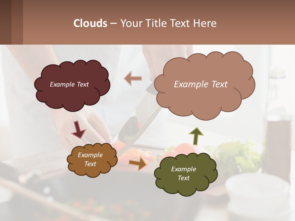A Person Cutting Vegetables With A Knife On A Cutting Board PowerPoint Template