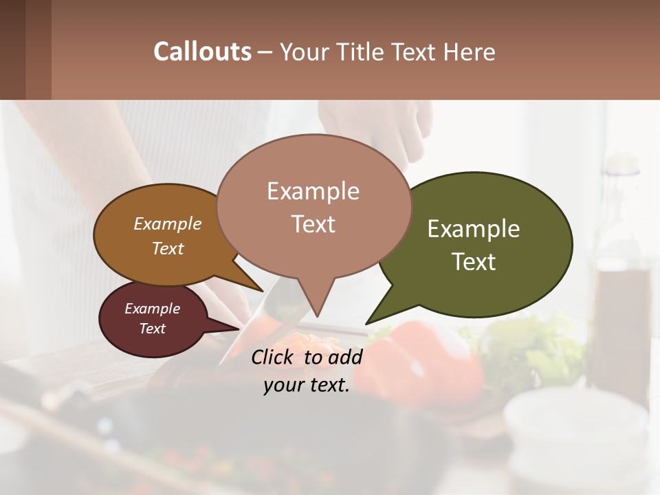A Person Cutting Vegetables With A Knife On A Cutting Board PowerPoint Template