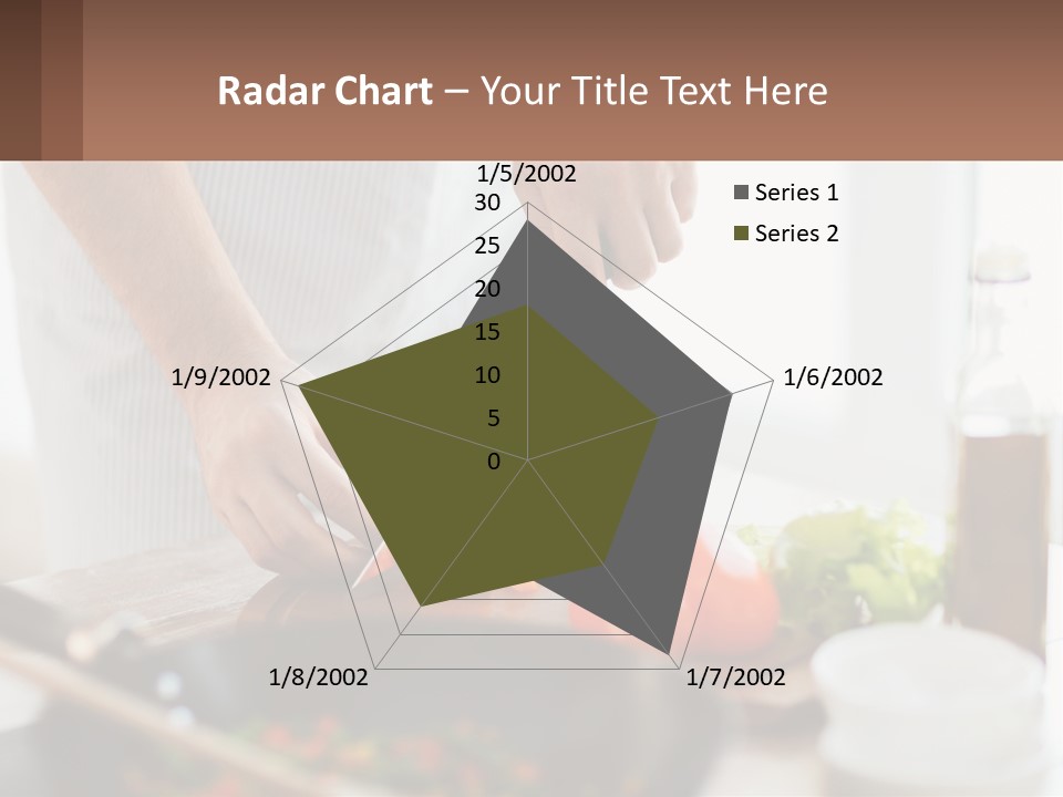 A Person Cutting Vegetables With A Knife On A Cutting Board PowerPoint Template