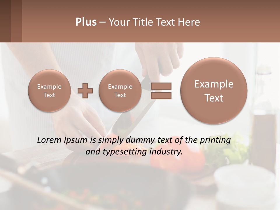 A Person Cutting Vegetables With A Knife On A Cutting Board PowerPoint Template