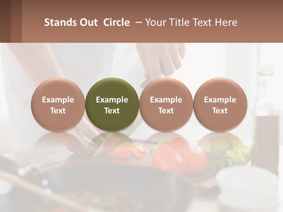 A Person Cutting Vegetables With A Knife On A Cutting Board PowerPoint Template