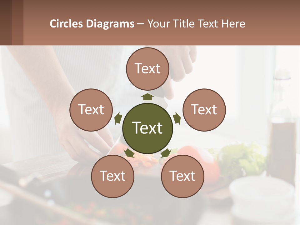 A Person Cutting Vegetables With A Knife On A Cutting Board PowerPoint Template