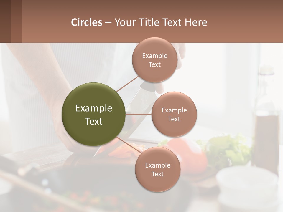 A Person Cutting Vegetables With A Knife On A Cutting Board PowerPoint Template